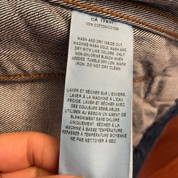 gap Blue Denim Distressed Jacket - Picture 9 of 11